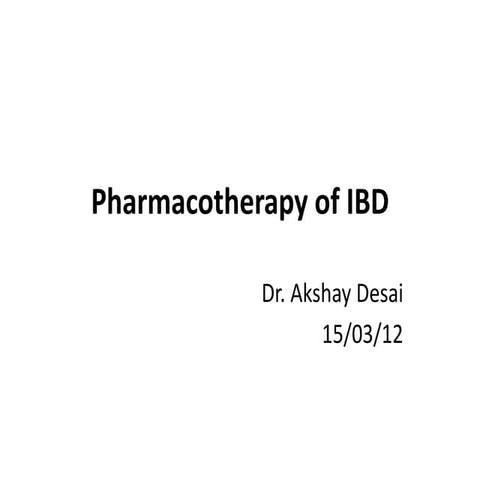 Pharmacotherapy of ibd