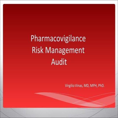 Audit in Pharmacovigilance