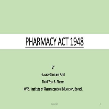 Pharmacy Act ,1948