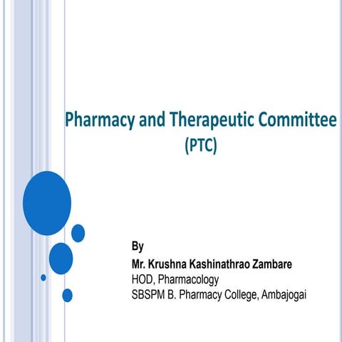 Pharmacy and therapeutic committee