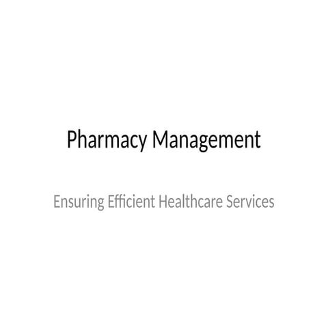 Pharmacy Management System Software..... | PPTX