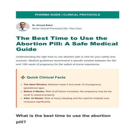 Clinical Protocol: Best Time to Use the Abortion Pill | PDF