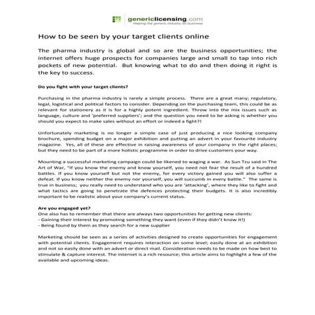 Pharma mag   being seen by major clients online