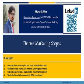 Pharma Marketing Scopes by Bhavesh Mor