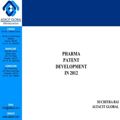Pharma patent development in 2012