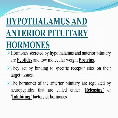 drugs used to treat hypothalamus and anterior pituitary hormones
