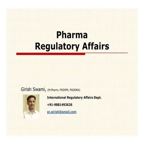 Pharma regulatory affairs