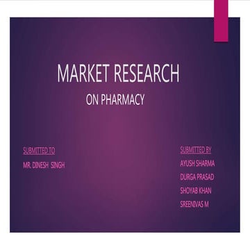 Market research Project pharama