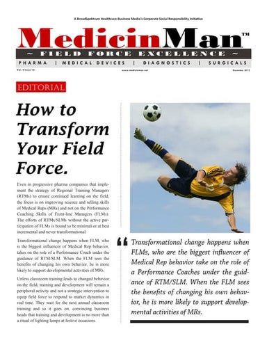 Pharma Sales Training Special MedicinMan December 2012