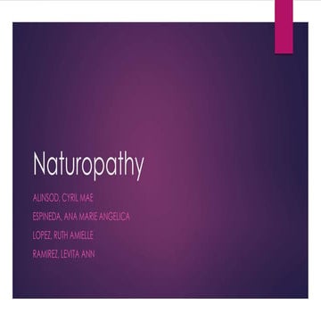 Introduction to Naturopathy | PPT