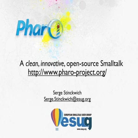 Smalltalk合同勉強会@名古屋 talk: Pharo introduction