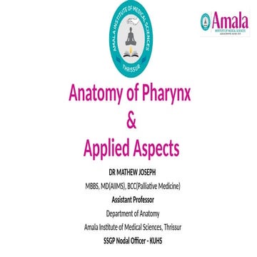 Gross Anatomy and Applied Anatomy of Pharynx