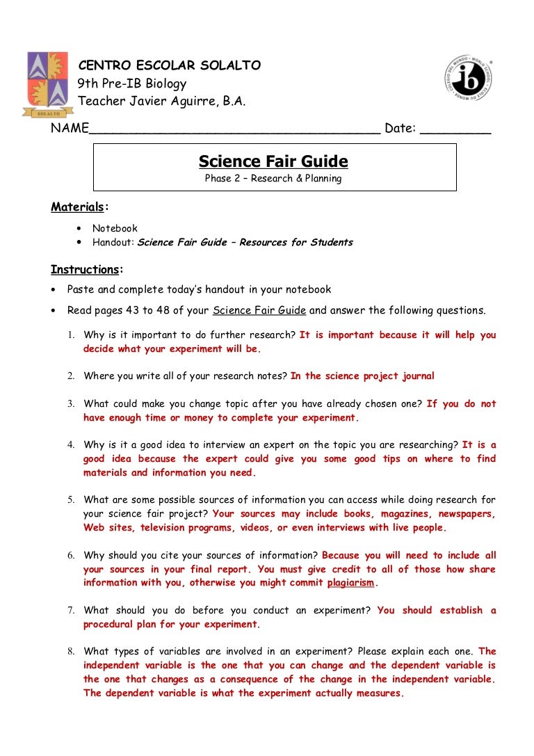 science project research