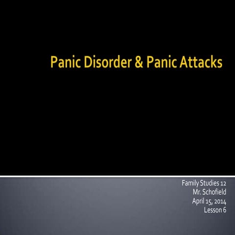 FMST Tuesday, April 15th (Panic Disorder)