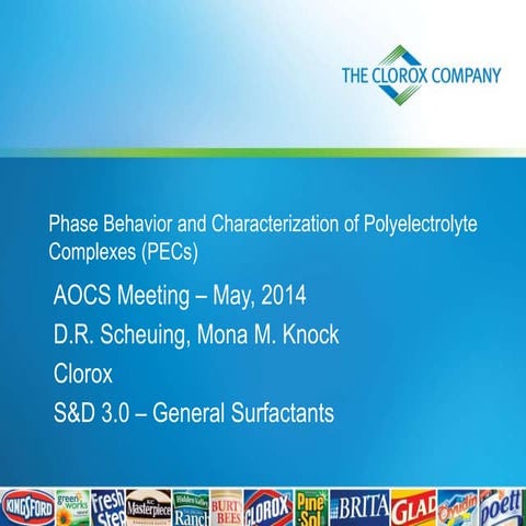 Phase behavior and characterization of Polyelectrolyte Complexes | PPTX