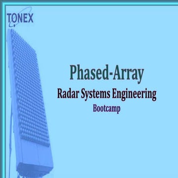 Tonex's Phased array radar systems engineering bootcamp