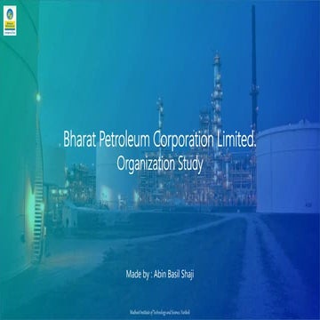 Literature or Organization Study of BPCL