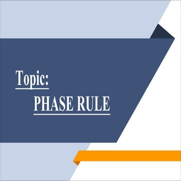 Phase rule