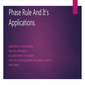 Phase rule and it's applications