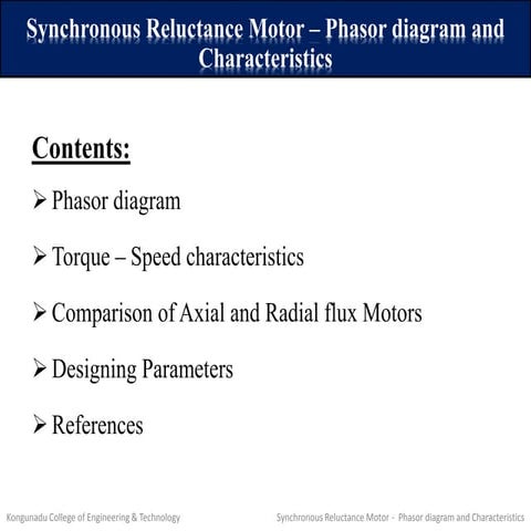 Vector diagram and phasor diagram of synchronous motor | PPTX