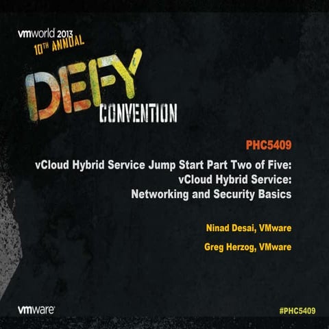 VMworld 2013: vCloud Hybrid Service Jump Start Part Two of Five: vCloud Hybri...
