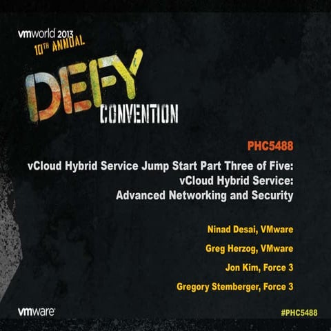 VMworld 2013: vCloud Hybrid Service Jump Start Part Three of Five: vCloud Hyb...