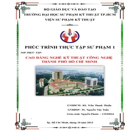Phúc trình thực tập sư phạm 1 (kiến tập)
