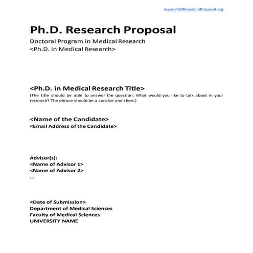 PhD Research Proposal Template