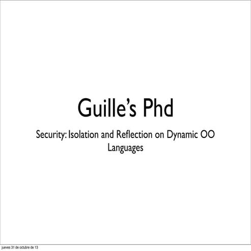 Where am I in my Phd - October 2012