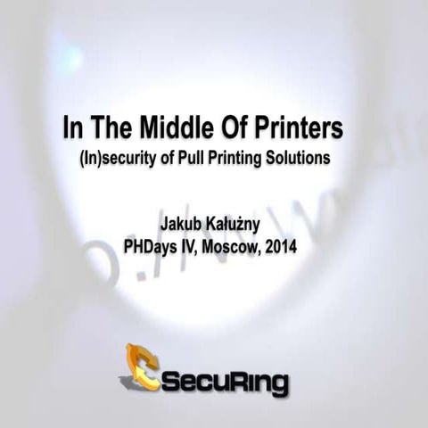 In the Middle of Printers: (In)security of Pull Printing Solutions