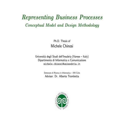 Representing Business Processes: Conceptual Model and Design Methodology