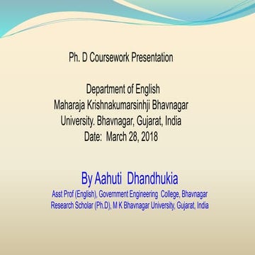 PhD Coursework Presentation 1