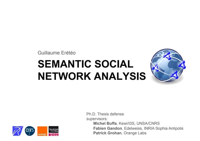 Ph.D. defense: semantic social network analysis