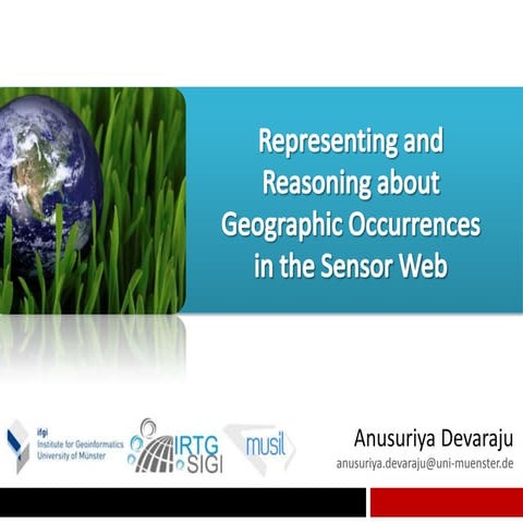 Representing and Reasoning about Geographic Occurrences in the Sensor Web