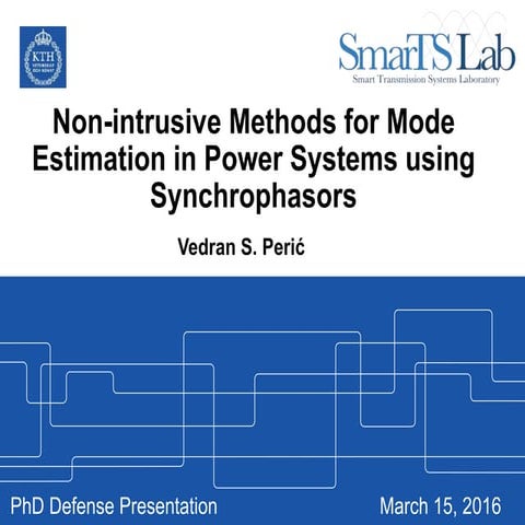 Vedran Peric's PhD Defense Presentation: Non-intrusive Methods for Mode Estim...