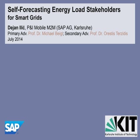 PhD defence: Self-Forecasting EneRgy load Stakeholders (SFERS) for Smart Grids