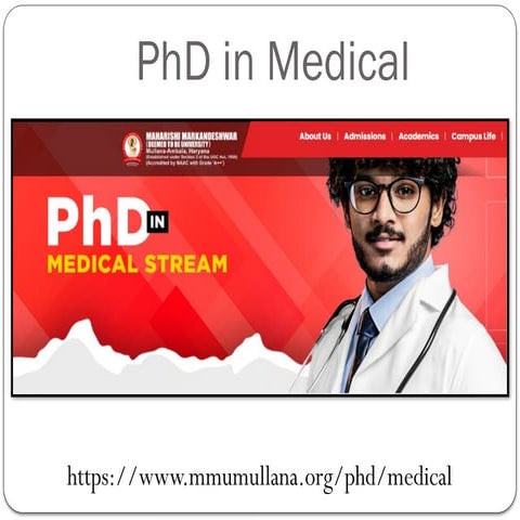 PhD in Medical Stream Course - MMDU Mullana