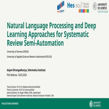 Natural Language Processing and Deep Learning Approaches for Systematic Review Semi-Automation