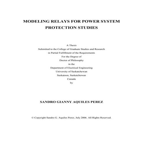 Thesis for Power System protection in Brief