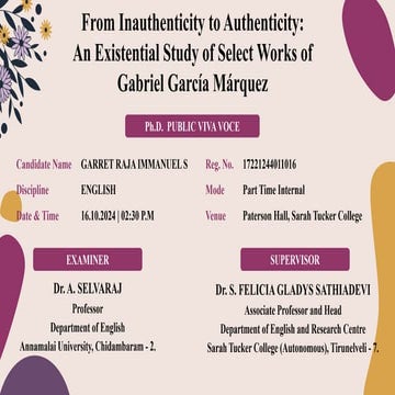 From Inauthenticity to Authenticity:  An Existential Study of Select Works of...