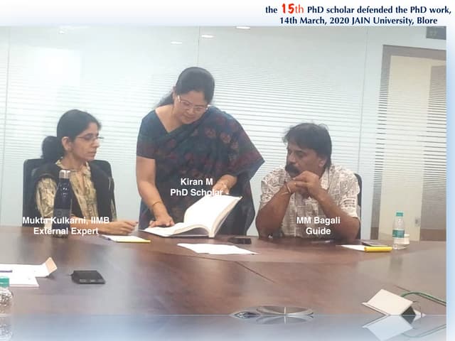MM Bagali  / PhD in Management Science / PhD / Research / Management 