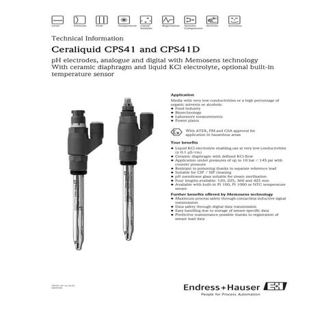pH electrodes-pH sensors CPS41