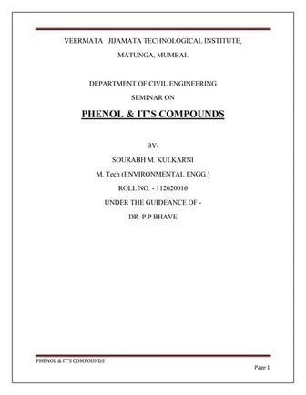 Phenol & it's Compounds 