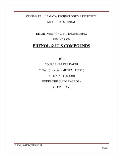 Phenol & it's Compounds 