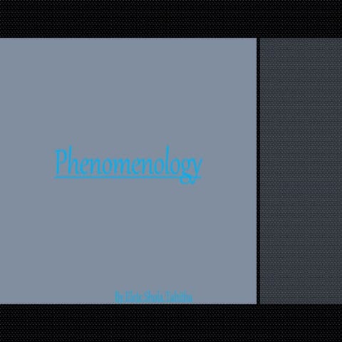 Phenomenology (Philosophy)
