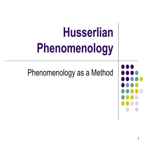 Phenomenology of husserl