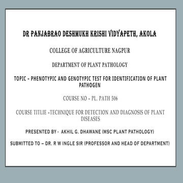 Detection and Diagnosis of Plant Pathogens .pptx