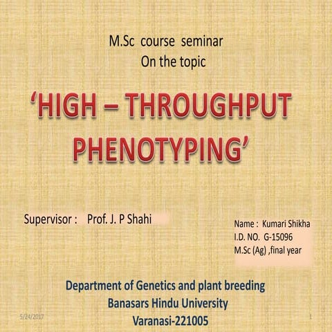 HIGH-THROUGHPUT PHENOTYPING