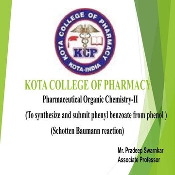 Phenyl benzoate from phenol