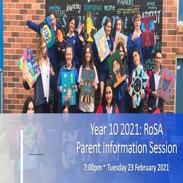 Port Hacking HS Yr 10 RoSA Parent Presentation | PPTX